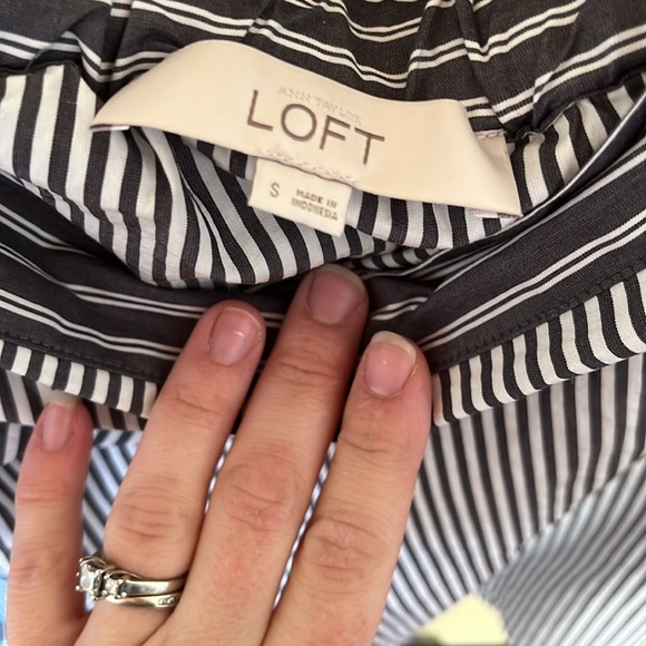 Loft Striped Bow Back Off The Shoulder Top - Picture 3 of 5